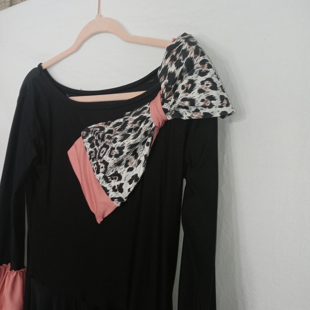 Pin up couture retro pink black body con midi - Picture 6 of 14
